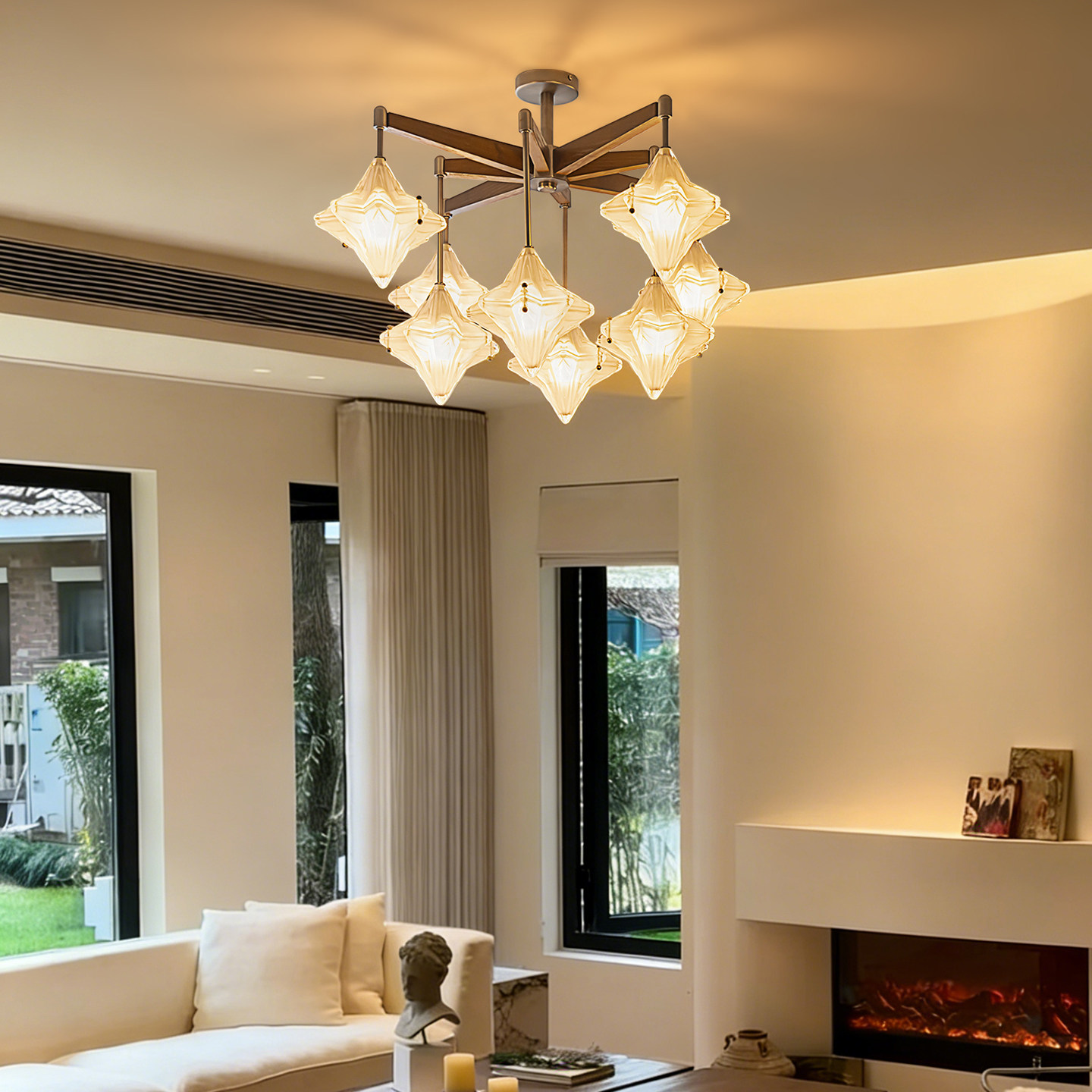 旭呈法式中古风客厅吊灯复古卧室主灯餐厅灯高级感轻奢星星灯具,家装灯饰光源,客厅吊灯,淘宝优惠券,粉丝福利购,淘宝优惠卷