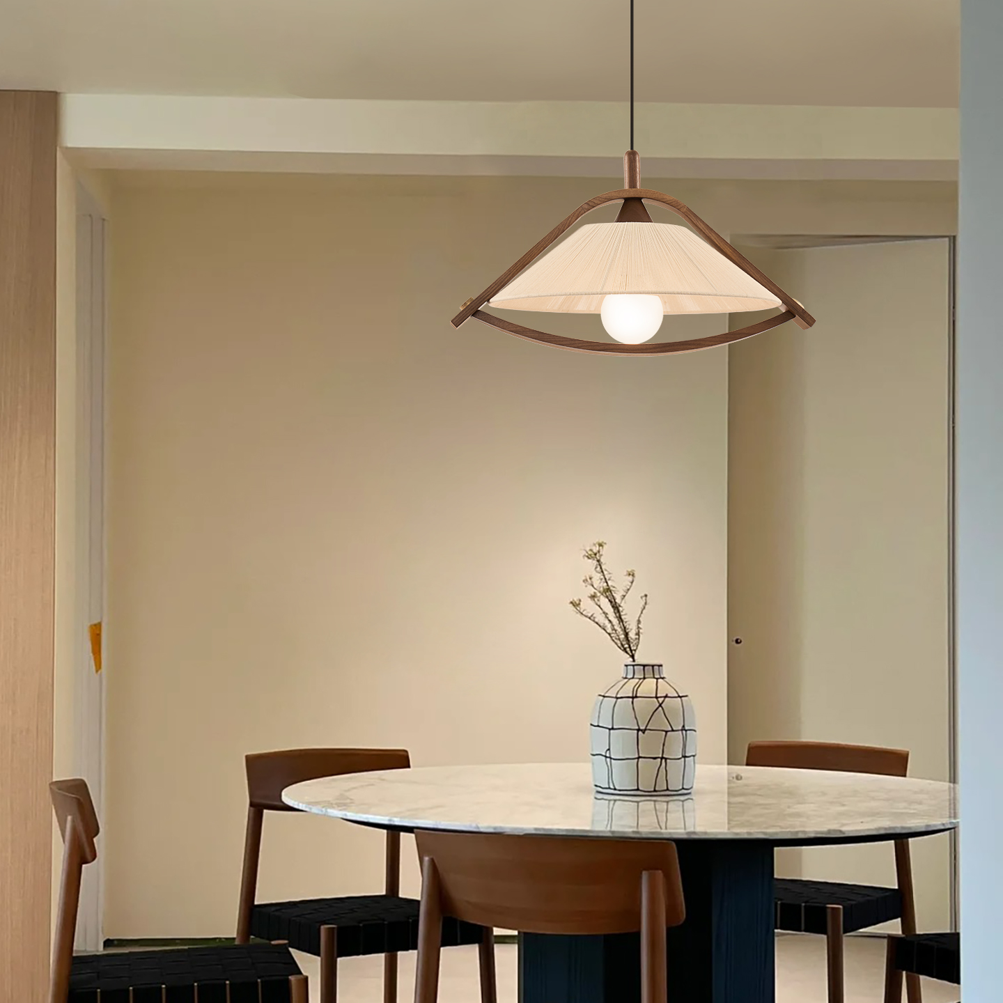 旭呈新款中古风饭厅吊灯法式覆古餐桌灯书房日式茶室侘寂防风灯具