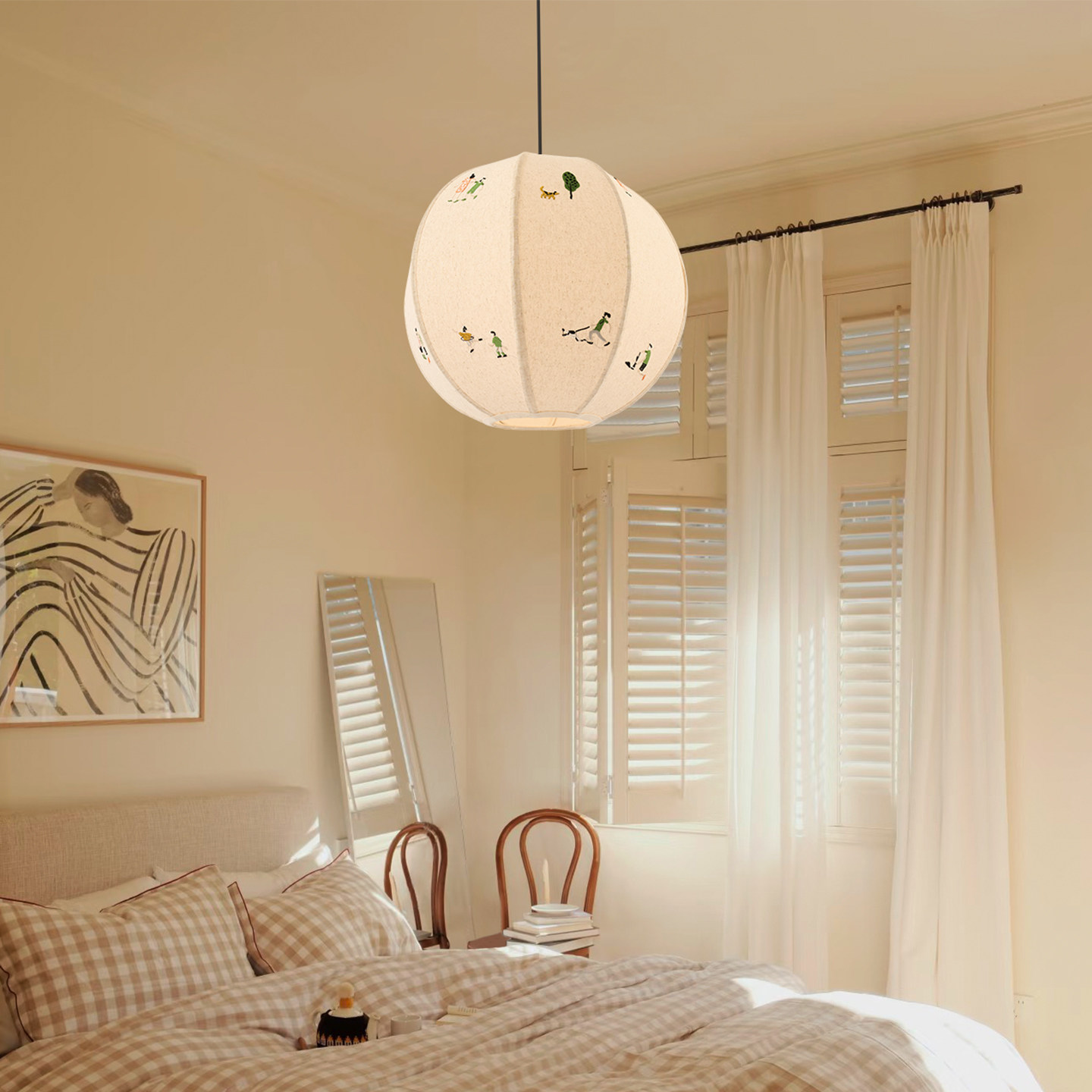 旭呈法式儿童房间吊灯卡通男孩女孩可爱卧室灯布艺刺绣创意餐厅灯,家装灯饰光源,卧室/书房吊灯,淘宝优惠券,粉丝福利购,淘宝优惠卷