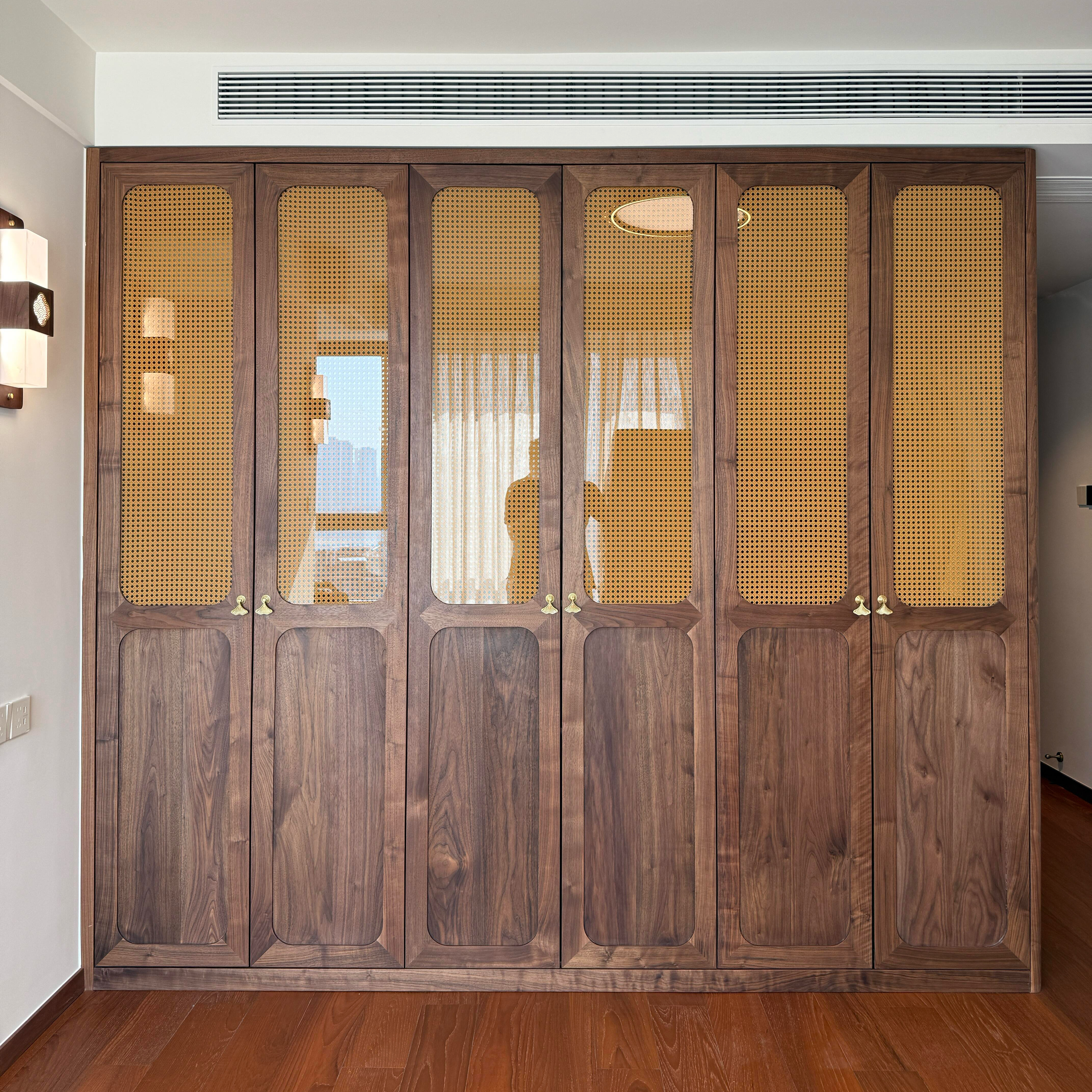 杭州上海北美黑胡桃原木定制衣柜藤编门独立衣柜一体收纳柜大容量,住宅家具,独立衣柜,淘宝优惠券,粉丝福利购,淘宝优惠卷