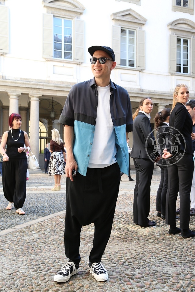 春秋新款低裆西裤eugene tong街拍款吊裆垮裤小脚休闲长裤