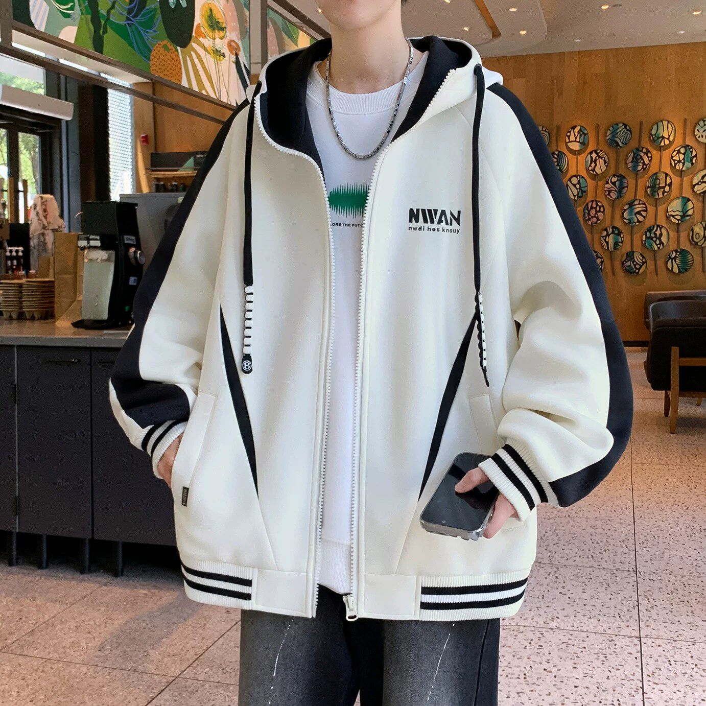 2026秋冬季新款连帽夹克男青少年学生休闲运动加厚大童棒球服外套
