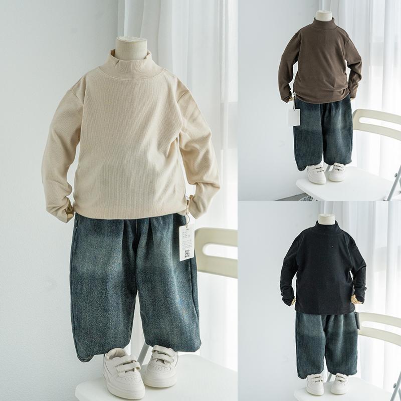 半高领男童女童保暖打底衫