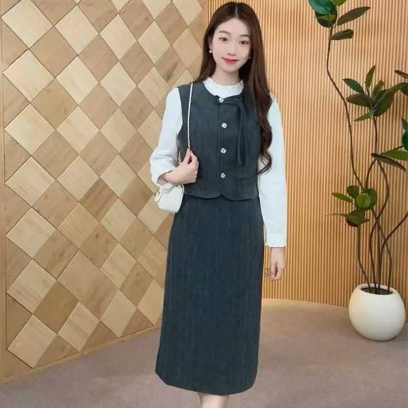 秋冬女装香风三件套淑女套装裙