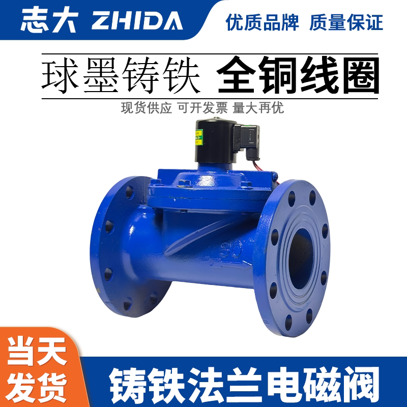 ZCS DF水用铸铁法兰电磁阀常闭DN32 40 50 65 80 100 150 200先导