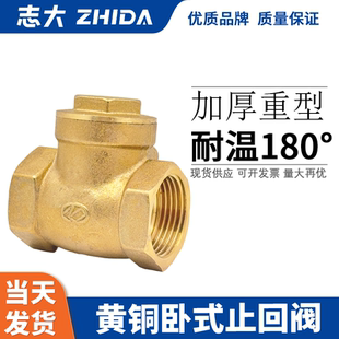 志大卧式止回阀单向阀逆止阀全铜加厚耐高温蒸汽加热锅炉4分6分25