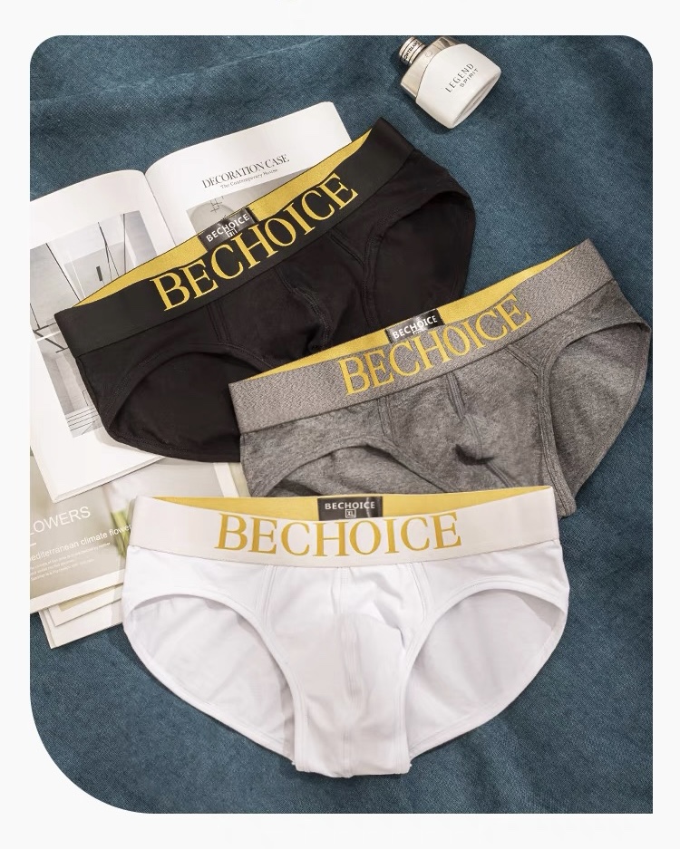 2条装男士内裤纯棉潮流u凸青年低腰性感夏季 薄款白色男生三角裤