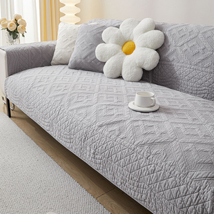 纯棉沙发垫四季通用防滑简约现代全棉欧式沙发套罩盖布巾座垫纯色