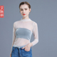 薄款 纱衣打底衫 2026春夏季 紧身上衣低领蕾丝网纱打底衫 女内搭西装