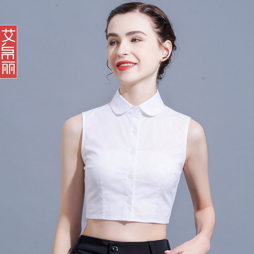 娃娃领白色纯棉假领子女西装假领