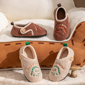 宝宝棉拖鞋 小孩毛毛鞋 包跟秋冬男童室内家居地板女童棉鞋 儿童拖鞋