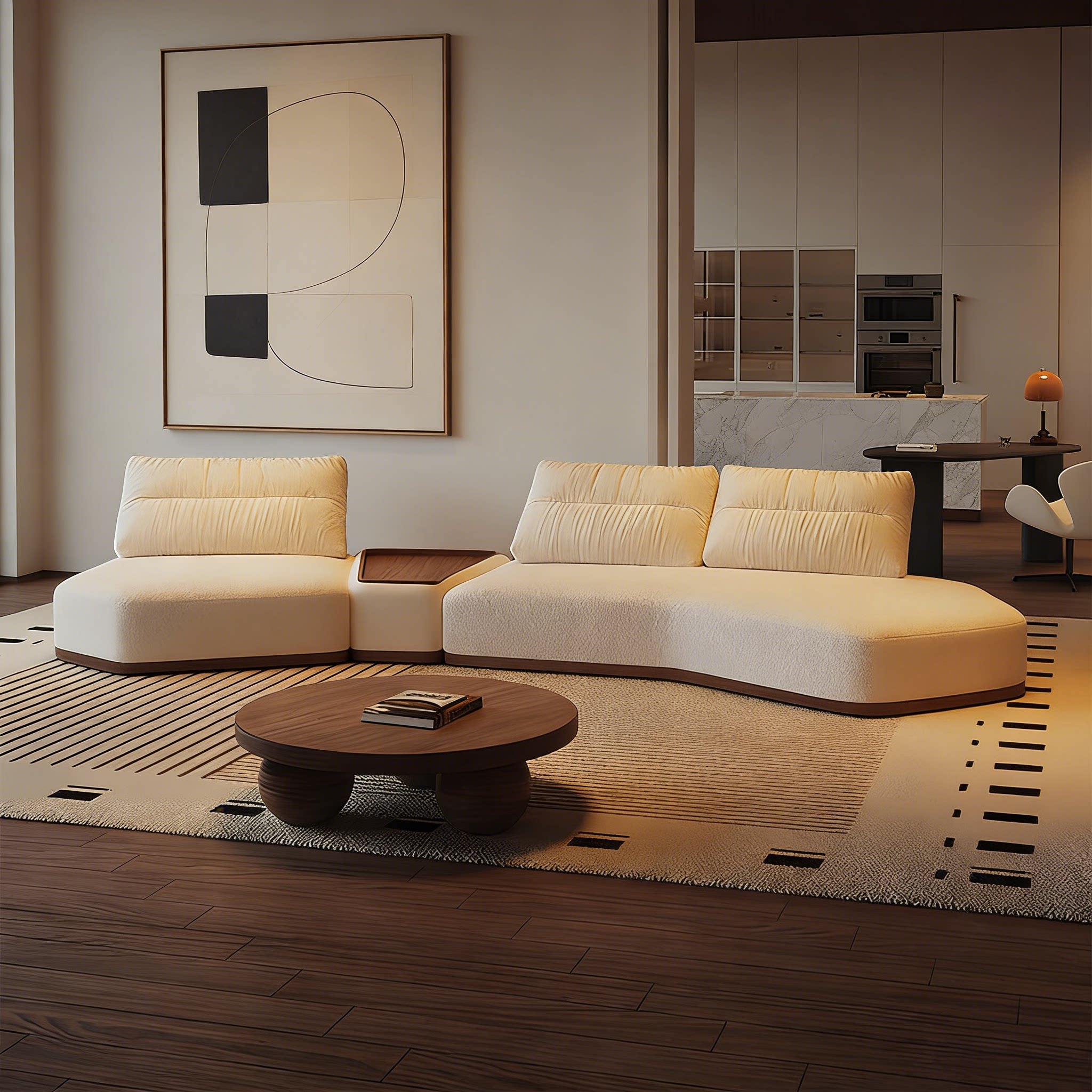 新中式实木沙发组合现代简约轻奢黑胡桃木家用客厅真皮沙发茶几