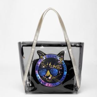 透明包包女夏2025新款 潮女包防水单肩包水晶沙滩包子母大包果冻包