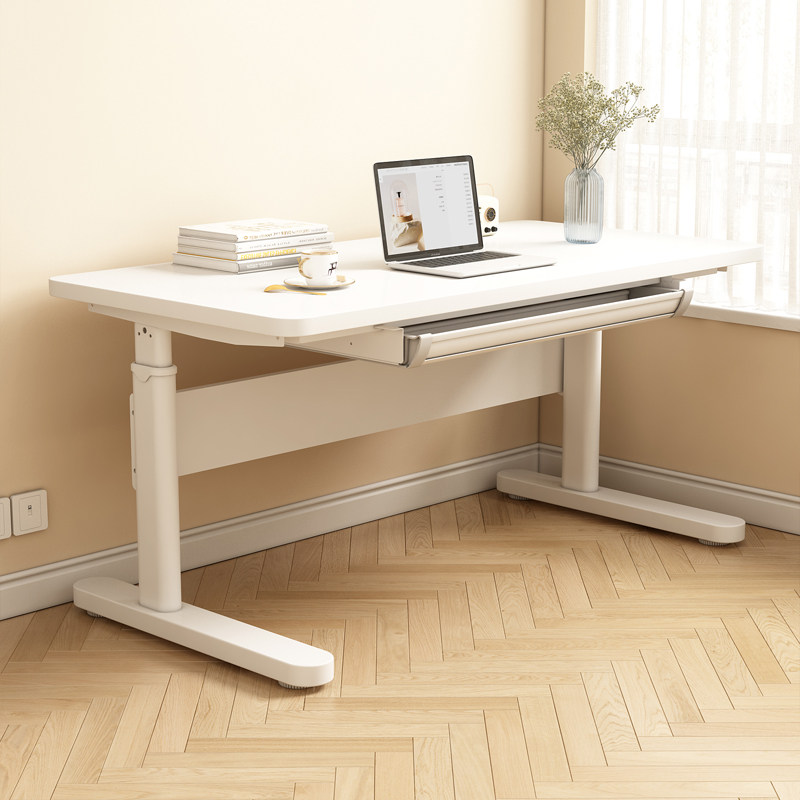 怡佳乐儿童学习桌椅小学生书桌家用写字课桌可升降简约学校大白桌