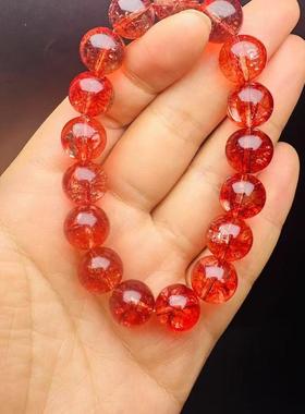 凤羽幽灵手链鸩羽幽灵手链招财红水晶爆花晶红水晶手串