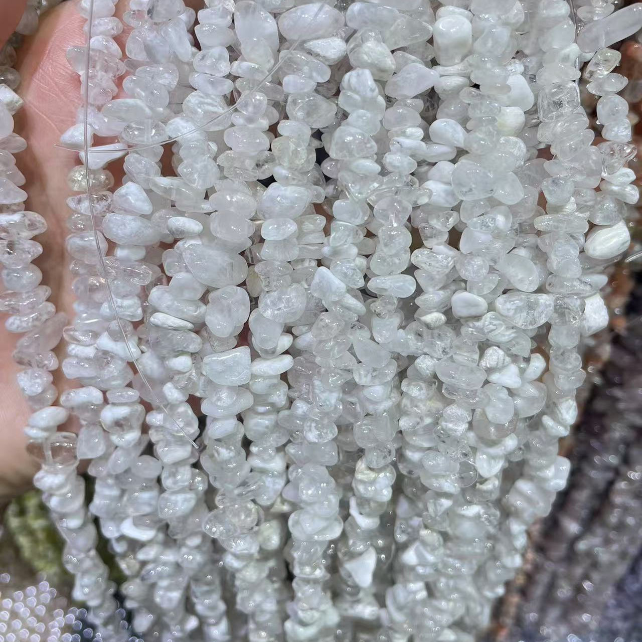 天然白雪花幽灵碎石半成品diy白幽灵碎石不规则原石原创设计礼物