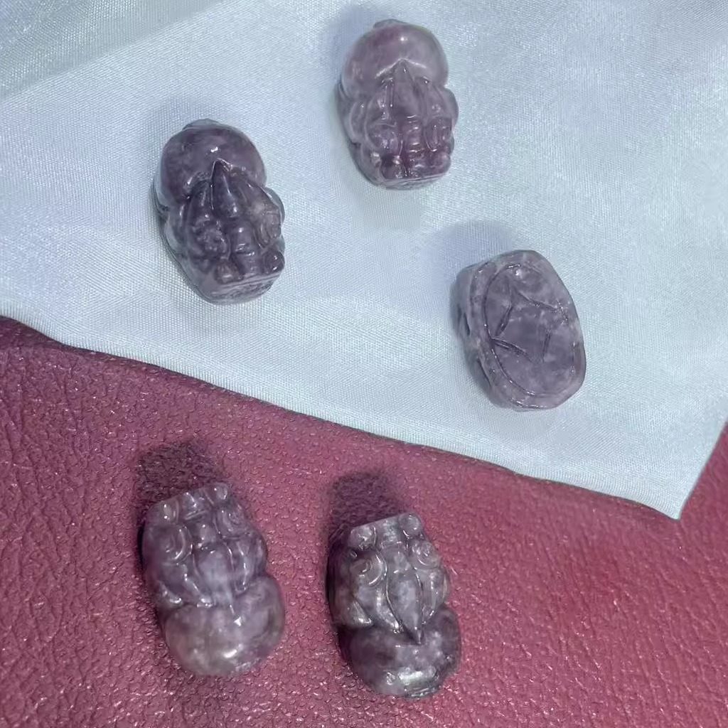天然紫锂云母貔貅 约20毫米 diy配饰简约百搭礼物