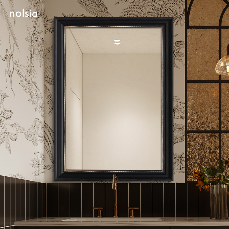 法式复古装饰化妆镜挂墙式浴室镜子卫生间欧式洗手台卫浴镜壁挂