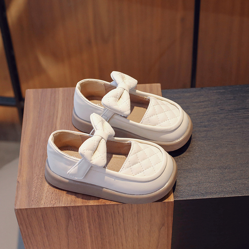 童鞋shoes秋季kids儿童皮鞋女童魔术贴公主鞋中大童蝴蝶结软底单