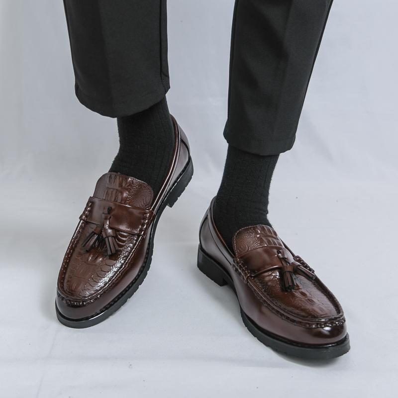 英伦苏乐福鞋男款软皮厚底潮流懒人一脚蹬高级感商务休闲皮鞋