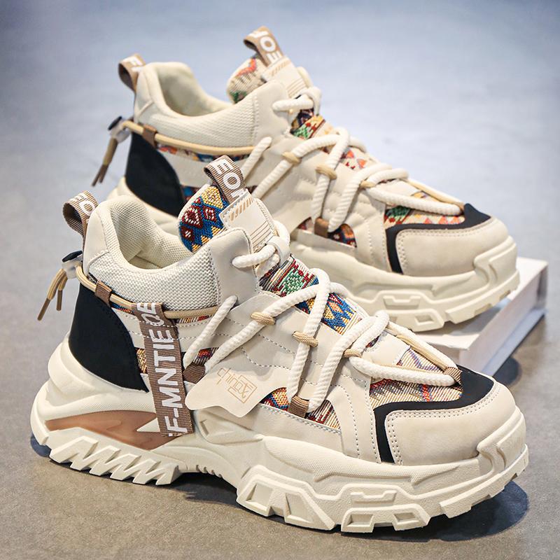 男鞋2025秋季新款学生高帮潮流厚底运动休闲鞋男士百搭老爹鞋