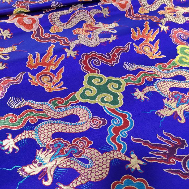 藏式布料龙图面料高档云锦提花织锦贡缎加厚佛布背景布供佛桌台布