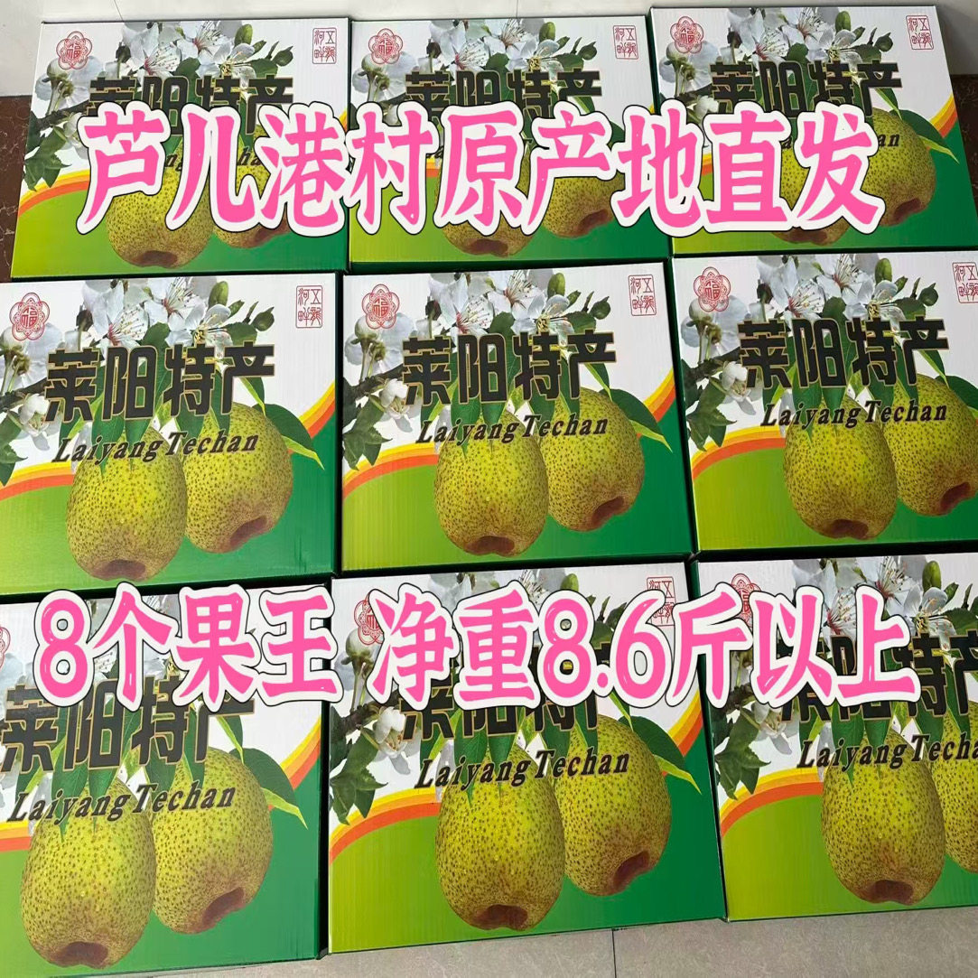 顺丰 莱阳梨(慈梨)芦儿港村350年古梨树 8个果王 净重8.6斤礼盒