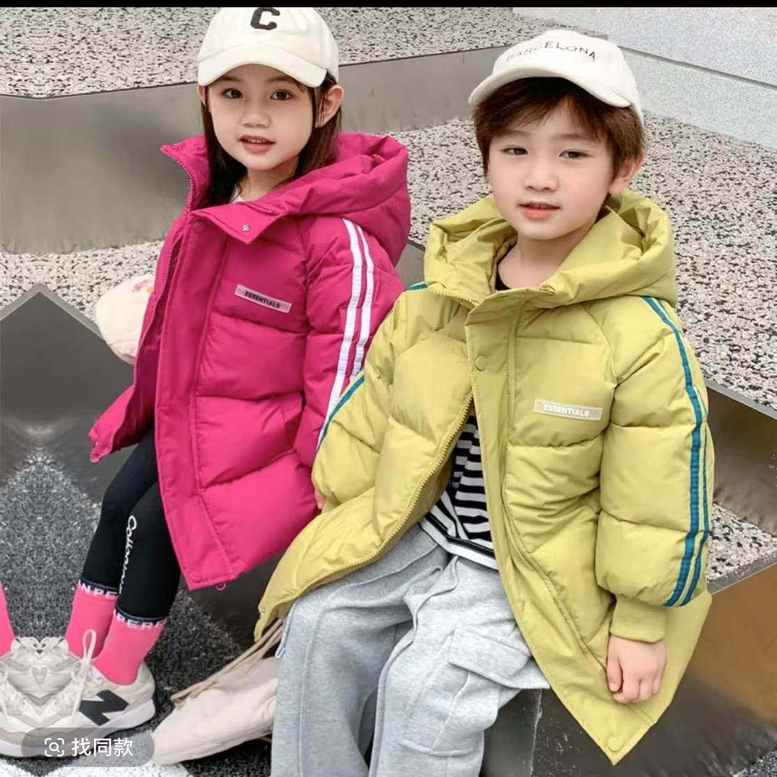 2025新款儿童棉服中长款男女童中小大童宝宝加厚连帽棉衣袄外套潮
