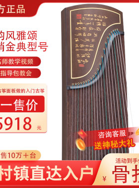金韵风雅颂正品初学者专业演奏儿童入门考级一步到位着面实木古筝