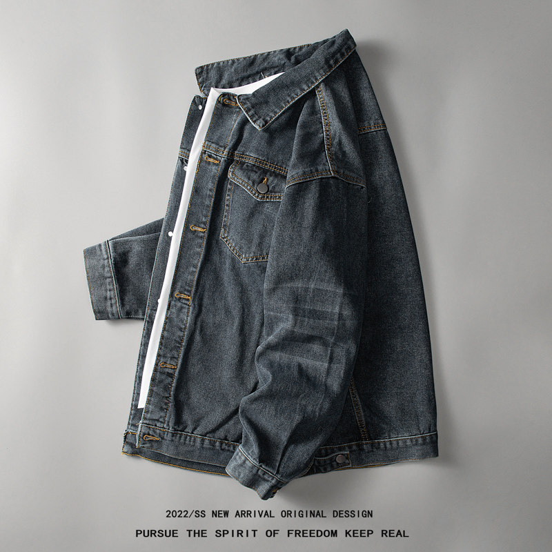 春秋季美式牛仔外套男士潮牌2025新款高级感痞帅宽松男生复古夹克