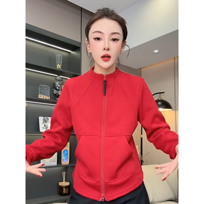 欧货立体裁剪加绒保暖拉链外套女冬季新款小众双口袋百搭显瘦开衫,女装/女士精品,短外套,淘宝优惠券,粉丝福利购,淘宝优惠卷