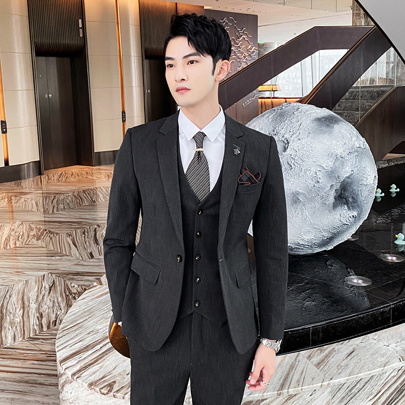 西装男套装三件套质感冬季西服商务职业修身礼服SJT820-P260,男装西服套装,星座1012