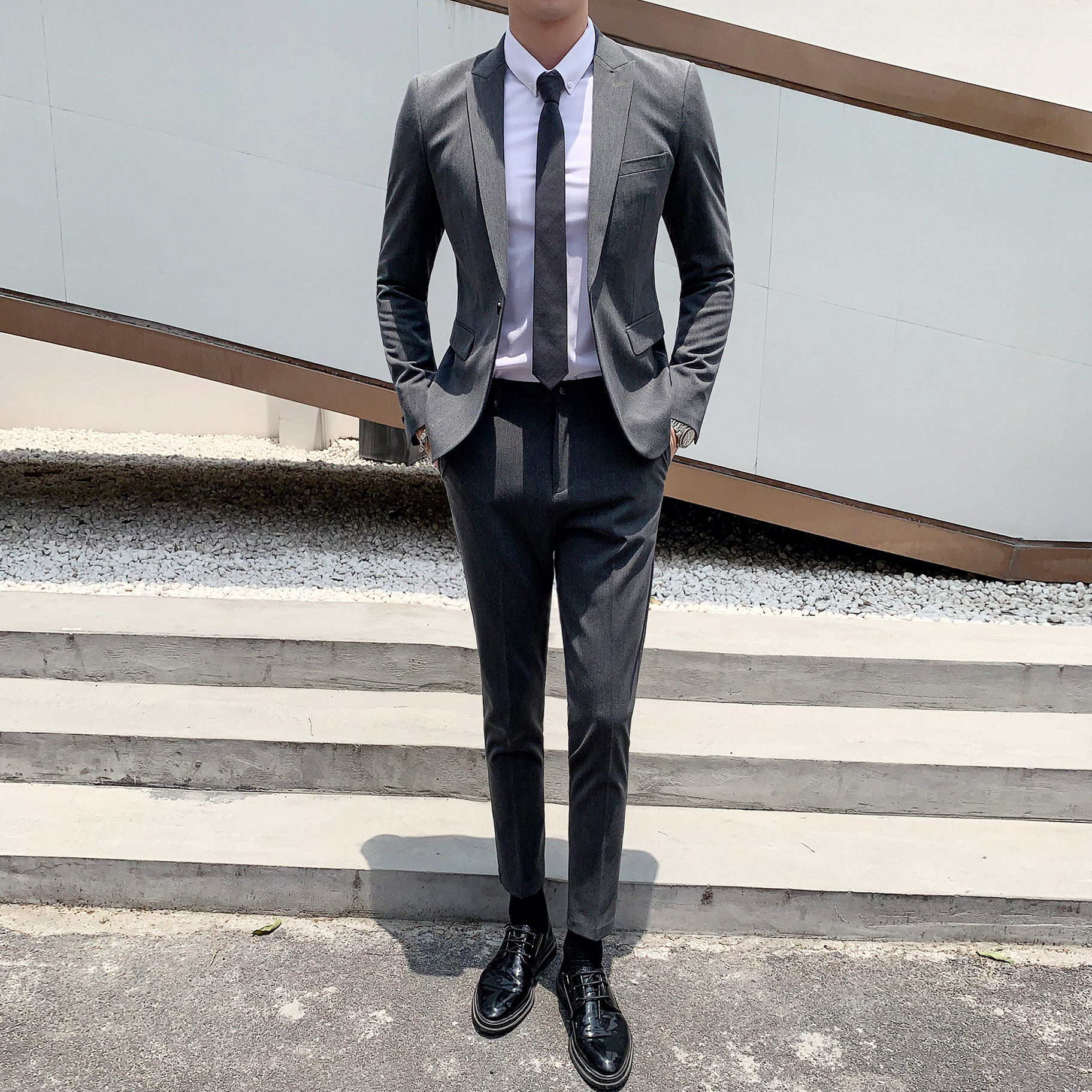 商务绅士休闲西装两件套韩版修身礼服潮流帅气职业装LJT803-P220,男装西服套装,星座1012