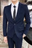 英伦修身西装男套装西服两件套纯色职业商务休闲1012-LJT803，男装西服套装，星座1012