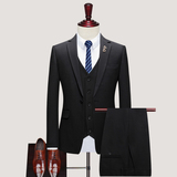 高品质咖啡色修身垂感西装男套装三件套修身西服1012-SJT805-P260，男装西服套装，星座1012