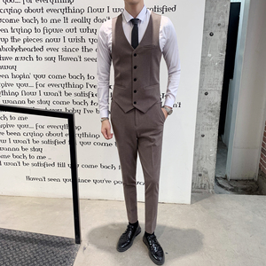 新款西装马甲男时尚西服小坎肩发型师伴郎正装礼服1012-M805-P55图片