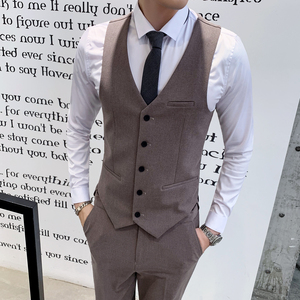 新款西装马甲男时尚西服小坎肩发型师伴郎正装礼服1012-M805-P55图片