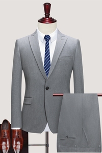西装男套装修身帅气商务职业休闲礼服正装西服两件套【量大有差价图片