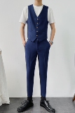蓝色轻熟风商务休闲男生西装小坎肩修身西服马甲MJ834-P45，男装西服套装，星座1012