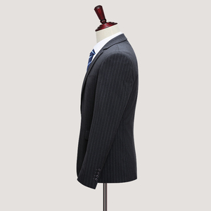 西装男套装英伦修身新郎结婚礼服商务正装条纹西服三件套休闲P295图片