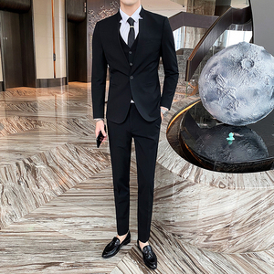 帅气立领西装套装硬汉西服三件套休闲商务宴会礼服SJT833-P260图片