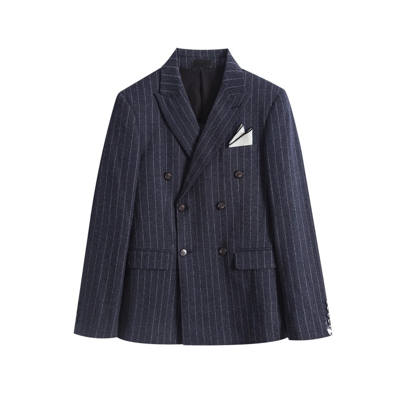 秋冬高质量男士双排扣条纹西装三件套职业礼服SJT810-P260,男装西服套装,星座1012
