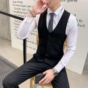 韩版修身西服马甲绅士休闲西装小坎肩发型师套装M805-P50图片