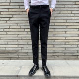 英伦时尚西裤男士竖条纹休闲裤韩版修身职业工装裤长裤K813-P75，男装西裤，星座1012