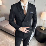 经典款双排扣修身西装套装男士西服三件套商务礼服SJT826-P265，男装西服套装，星座1012