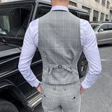 新款格子西装马甲男士西服韩版修身英伦潮流小坎肩M812-P60，男装西服套装，星座1012