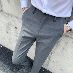 帅气秋冬光滑舒适修身西裤男士裤纯色休闲裤K803-P75
