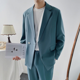 网红潮款帅气宽松西装男生套装炸街休闲西服ins痞帅风LJT857-P180，男装西服套装，星座1012