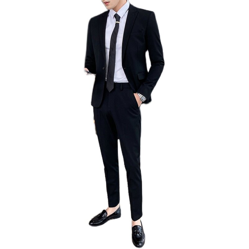 西装男套装两件套纯色修身商务职业休闲1012-LJT803-P220,男装西服套装,星座1012