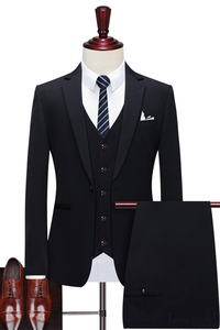 秋冬黑色男西服套装韩版修身西服三件套商务正装结婚SJT836-P260图片